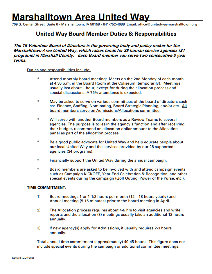 Board Guidelines and Responsibilities