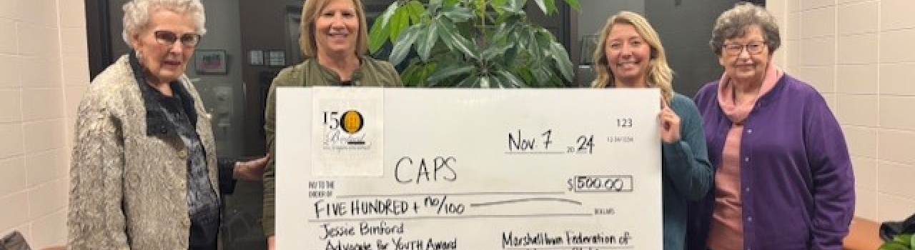 Presenting Donation to CAPS